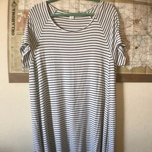 Plus Size Striped Tee Shirt Dress